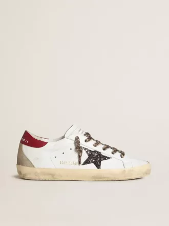 Super-Star voor dames in nappa met glitterster en rode nappa hielband