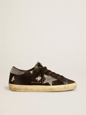 Super-Star voor dames in suède en Swarovski-kristallen met zilveren ster