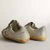 Super-Star voor dames in verouderd wit nubuck met Swarovski-kristallen