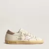 Super-Star voor dames in wit nappa met roze metallic leren ster
