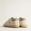 Super-Star voor dames in wit nappa met roze metallic leren ster