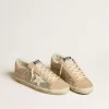 Super-Star voor dames in zilver glitter met leren ster en hielbandje