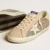 Super-Star voor dames in zilver glitter met leren ster en hielbandje