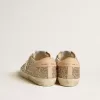 Super-Star voor dames in zilver glitter met leren ster en hielbandje