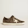 Super-Star voor dames in zwart nappa met studs en witte leren ster