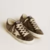 Super-Star voor dames in zwart nappa met studs en witte leren ster
