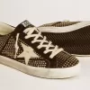 Super-Star voor dames in zwart nappa met studs en witte leren ster