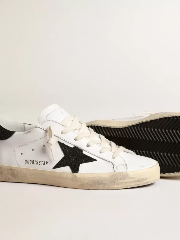 Super-Star voor dames met een zwarte Swarovski-kristallen ster en hielbandje