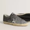 Super Star voor dames met glitter bovenkant en zilverkleurige metalen ster