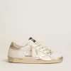 Super-Star voor dames met gouden glitterrand en metalen studs