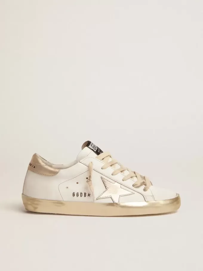 Super-Star voor dames met gouden glitterrand en metalen studs
