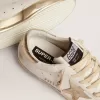 Super-Star voor dames met gouden glitterrand en metalen studs
