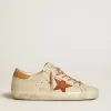 Super-Star voor dames met leren ster en haklipje van leer met krokodillenprint