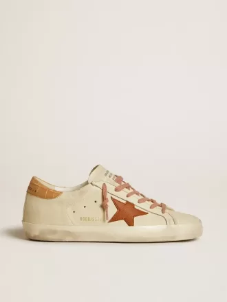Super-Star voor dames met leren ster en haklipje van leer met krokodillenprint