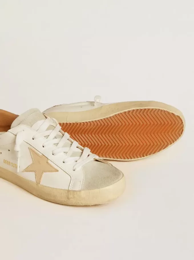 Super-Star voor dames met nude leren ster en gouden glitter hiellip