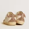Super-Star voor dames met nude leren ster en gouden glitter hiellip
