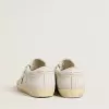 Super-Star voor dames met witte leren ster en hielstuk met doorleefd effect
