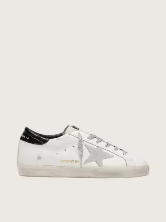 Super-Star voor dames met witte suède ster en zwarte haklip met krokodillenprint