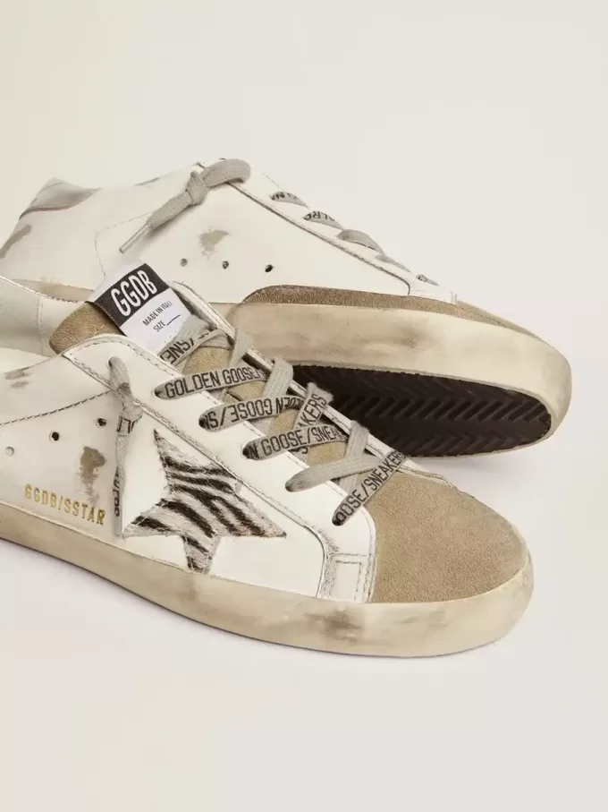 Super-Star voor dames met zebraprint ponyhuidster