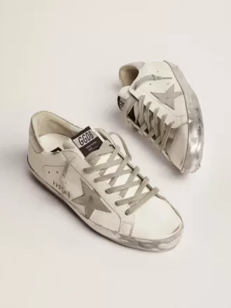 Super-Star voor dames met zilveren glitterrand en metalen studs