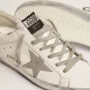 Super-Star voor dames met zilveren glitterrand en metalen studs