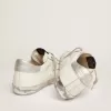 Super-Star voor dames met zilveren glitterrand en metalen studs