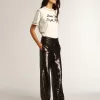 Super-Star voor dames met zilveren ster en bruine glitter hielband