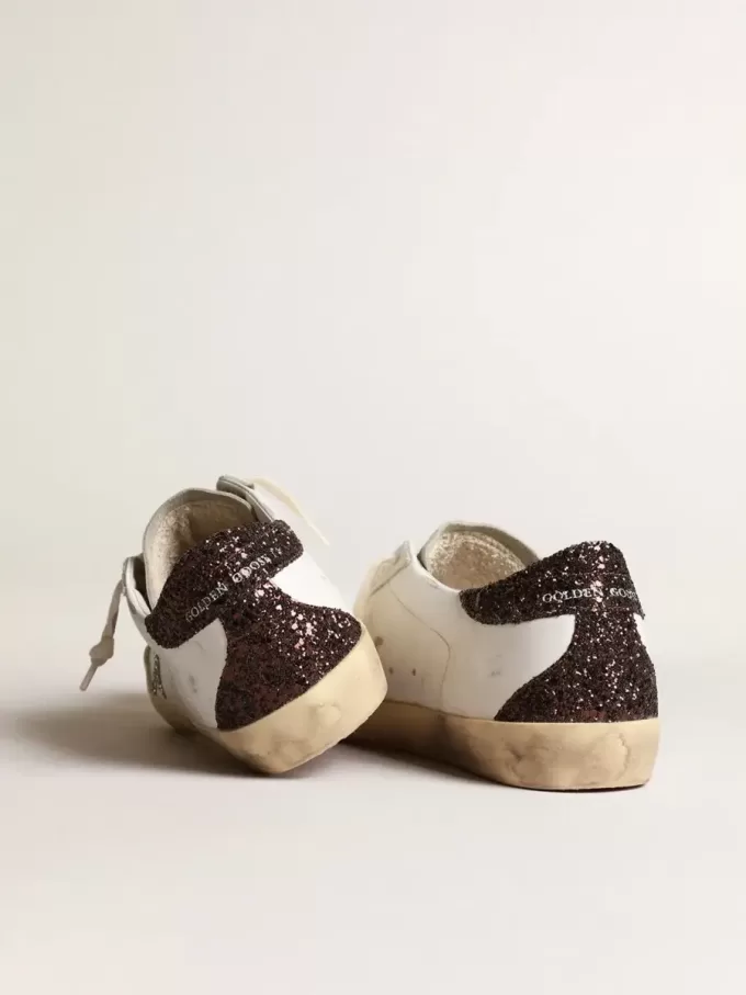 Super-Star voor dames met zilveren ster en bruine glitter hielband