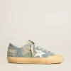 Super-Star voor heren in lichtblauw mesh en nylon met witte leren ster