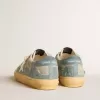 Super-Star voor heren in lichtblauw mesh en nylon met witte leren ster