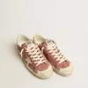 Super-Star voor heren in rood leer met crèmekleurige nubuck ster en hielstuk