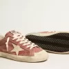 Super-Star voor heren in rood leer met crèmekleurige nubuck ster en hielstuk