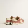 Super-Star voor heren in rood leer met crèmekleurige nubuck ster en hielstuk