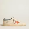 Super-Star voor heren met ster met krokodillenprint en zilverblauwe hielband