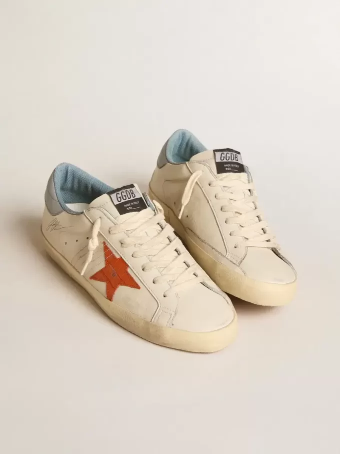 Super-Star voor heren met ster met krokodillenprint en zilverblauwe hielband