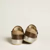 Super-Star voor heren van leer met blauwe leren ster en beige nubuck hielstuk