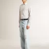 Super-Star voor heren van leer met zwarte denim ster en zwarte leren hiellip.