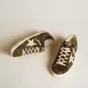 Super-Star voor heren van zwart nappa met studs en witte leren ster