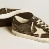 Super-Star voor heren van zwart nappa met studs en witte leren ster