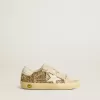 Super-Star Young in goudglitter met witte leren ster en hielstuk