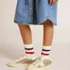 Super-Star Young in goudglitter met witte leren ster en hielstuk