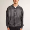 Sweatshirt in antraciet met sproeieffect en studs