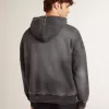Sweatshirt in antraciet met sproeieffect en studs