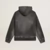 Sweatshirt in antraciet met sproeieffect en studs