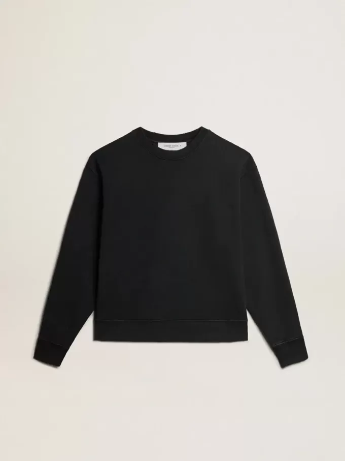 Sweatshirt in gewassen zwart met omgekeerd logo op de achterkant – Jersey Capsule