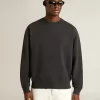 Sweatshirt in gewassen zwart met omgekeerd logo op de achterkant – Jersey Capsule