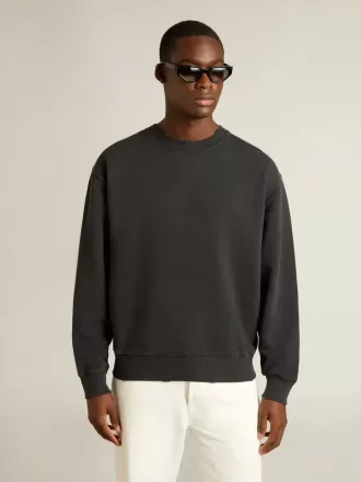 Sweatshirt in gewassen zwart met omgekeerd logo op de achterkant – Jersey Capsule
