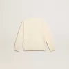 Sweatshirt in oud wit met veelkleurige gouden letters op de voorkant