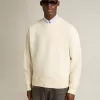Sweatshirt in verouderd wit met omgekeerd logo op de rug – Jersey Capsule