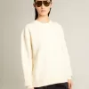 Sweatshirt in verouderd wit met omgekeerd logo op de rug – Jersey Capsule